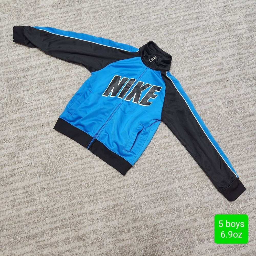 Nike Boys Full Zip Track Jacket Blue Black White Size 5